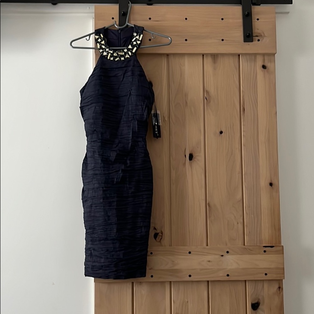 Sleeve blue dress